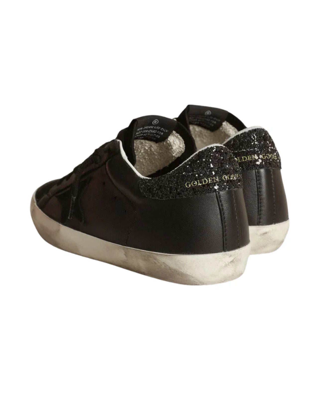 Golden Goose Superstar – Black Glitter Heel