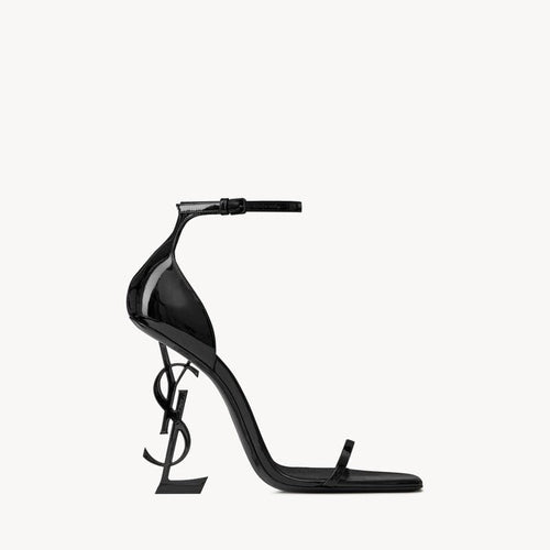 saint laurent opyum sandals in patent leather BLACK