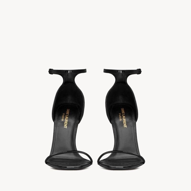 saint laurent OPYUM Sandals in patent leather BLACK