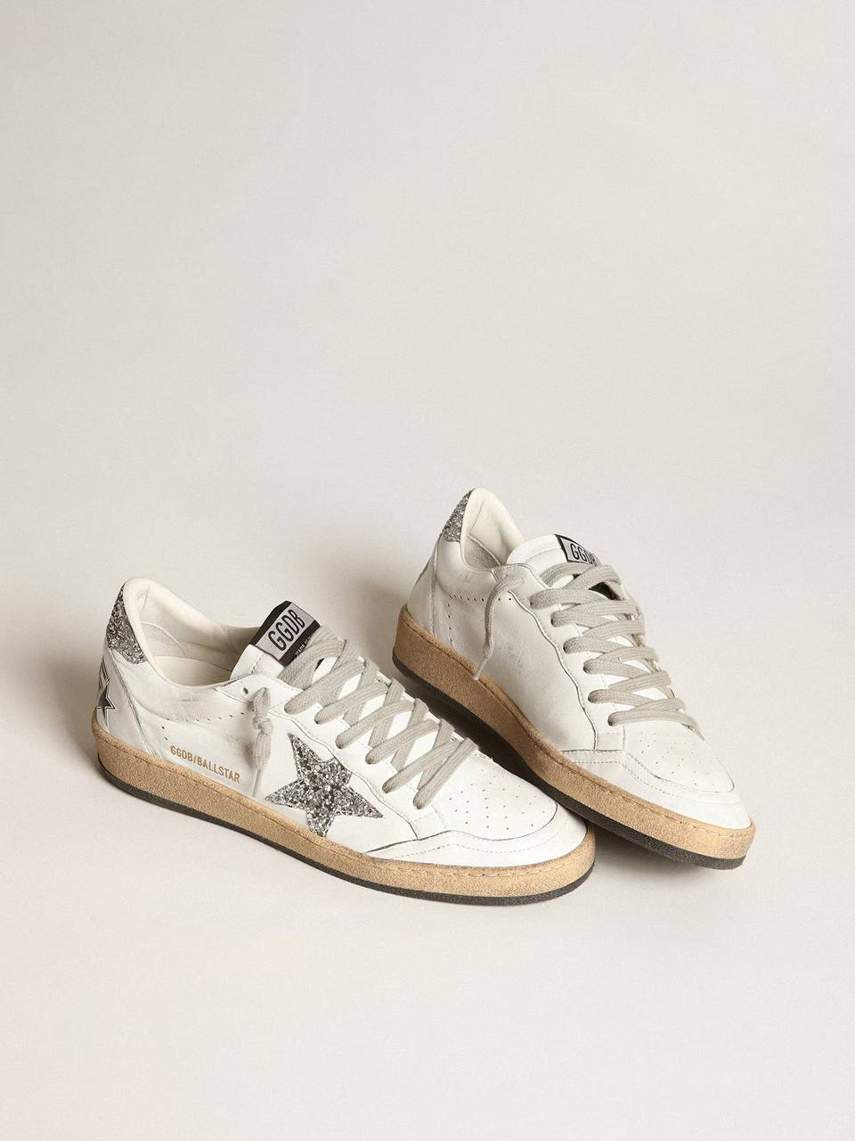 GOLDEN GOOSE Ball Star Distressed Suede and Leather Sneakers