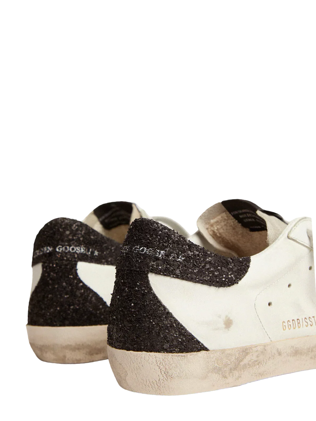 Goldengoose Women’s Super-Star
in nappa leather with gold glitter star and black glitter heel tab