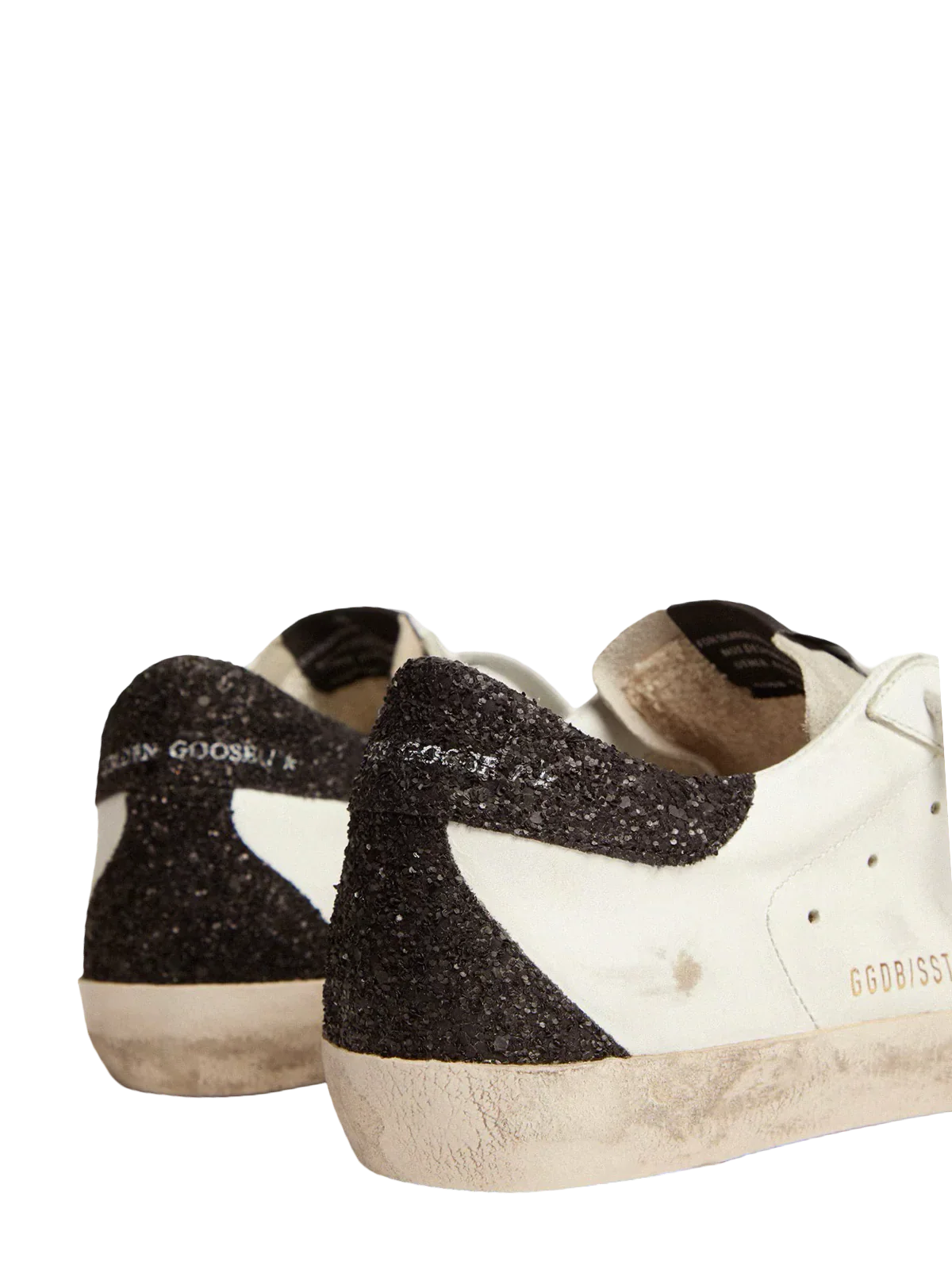 Goldengoose Women’s Super-Star
in nappa leather with gold glitter star and black glitter heel tab
