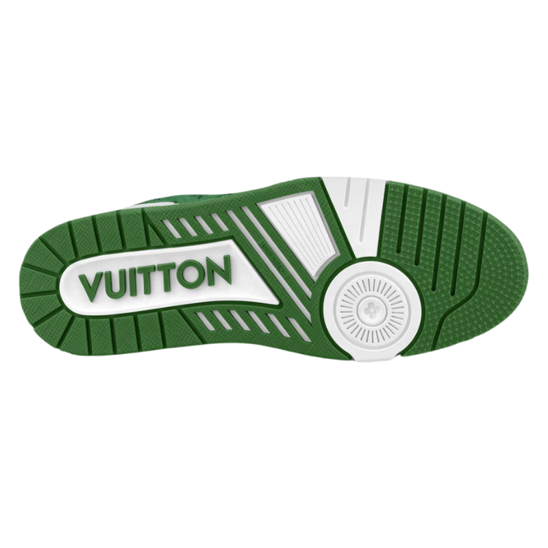 Louis Vuitton Trainer Green Monogram Denim White