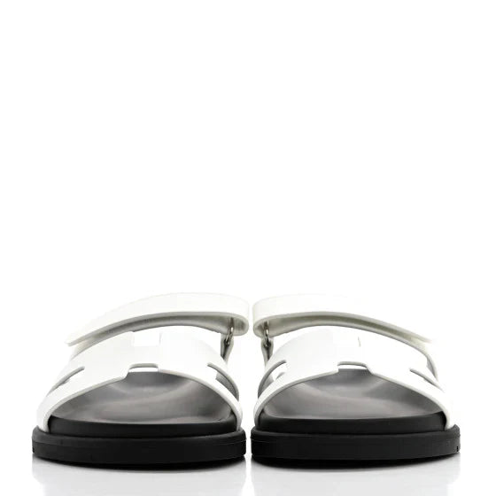 Hermes Calfskin Womens Chypre Sandals White