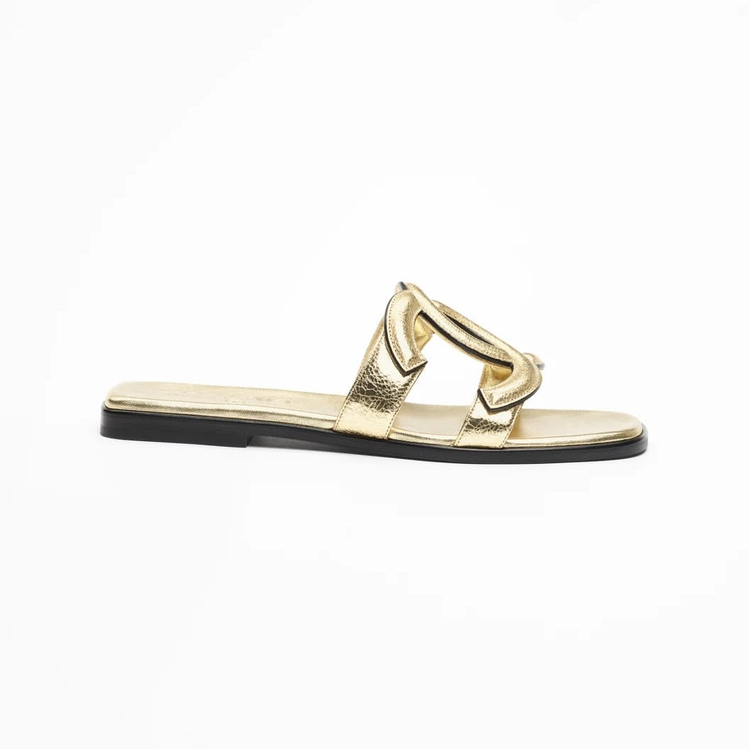 Chanel flip-flop gold
