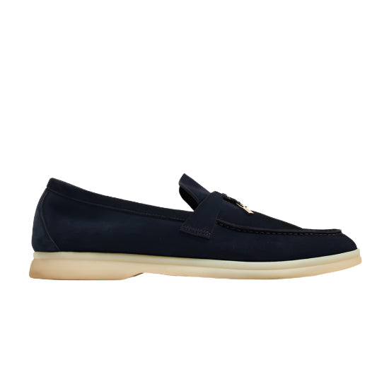 Loro Piana Black Suede Summer Charms Walk Slip On Loafers